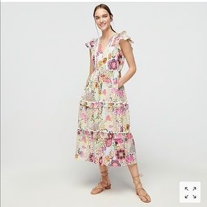 J Crew Pom Pom dress in Ratti retro floral NWT